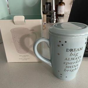 Indigo tea mug with stainless steel infuser